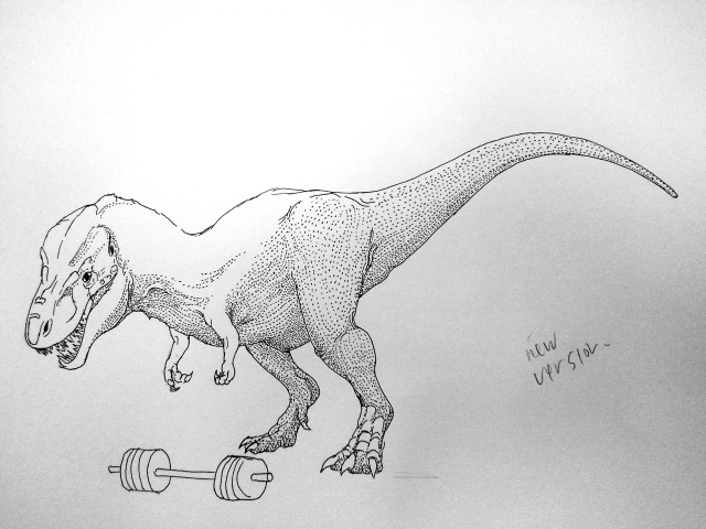 Deadlifting Tyrannosaur with more detail