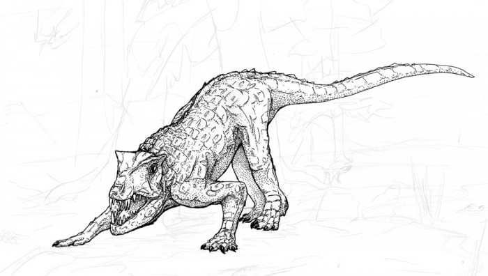 Postosuchus Pen Sketch