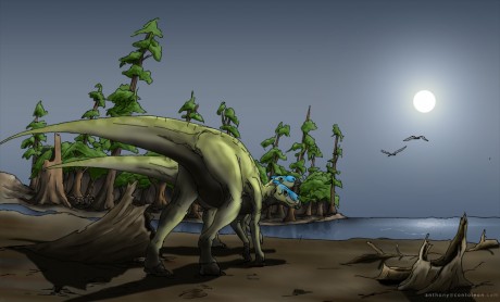 Hadrosaur with colour